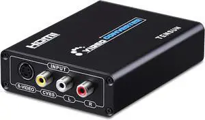 3RCA AV CVBS Composite & S-Video R/L Audio to HDMI Converter Adapter Support 720P/1080P for PS2 PS3 NES SNES Nintendo 64 HDTV, TEN-HD069