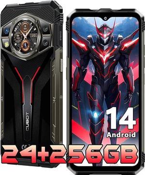 CUBOT King Kong AX Rugged Phone Unlocked-Android14 Professional Outdoor Cell Phone-MTK Helio G99 /24GB RAM+256GB ROM Smartphone /6.583''&1.32" Dual Screen/100MP+32MP Camera IP68 IP69K Waterproof Phone