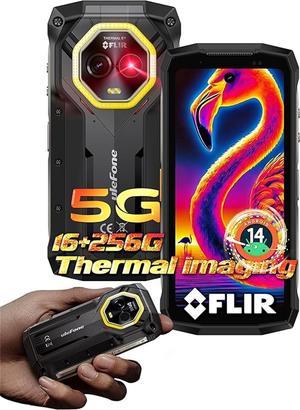 Ulefone Armor Mini 20T Pro Phone 5G Global Version Rugged Phone, Thermal Imaging 16GB+256GB Smartphone 6200mAh 33W, 50MP+32MP Camera, 4.7" HD+, Android 14, IP68/IP69K, Dual SIM, NFC, GPS IR Blaster