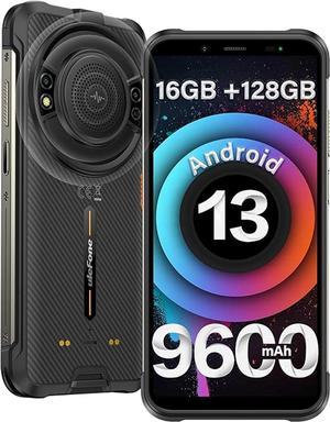 Ulefone Power Armor 16S Version Rugged Phone, 16+128GB, 50MP+8MP Camera, 9600mAh, 122dB Speaker, 5.93 Screen, Android 13, 3-Card Slot, NFC/GPS, Dual 4G LTE Unlocked Smartphone