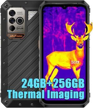 Ulefone Armor 18T Ultra 5G Rugged Phone, Thermal Imaging Camera, 24GB+512GB Dimensity 7050 Android 13 Cell Phone, 108MP Camera, 6.58" FHD+ 9600mAh Rugged Smartphones 4G LTE 5G HiFi NFC FM OTG
