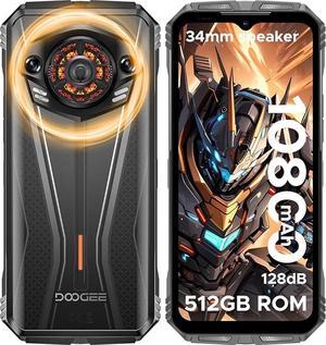 DOOGEE S Punk Pro(2025) Rugged Phone,20GB+512GB Android 14 Rugged Cell Phone with 128dB Loudest Speaker,6.6 FHD+ 90Hz,10800mAh Rugged Smartphone,50MP AI Camera,Waterproof Phone,Face Unlock/NFC Silver