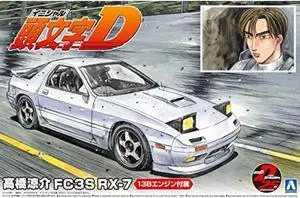 Qingdao Bunka Kyozaisha INITIAL D No. 3 RYOSUKE TAKAHASHI FC3S RX-7 1/24 Scale Plastic Model