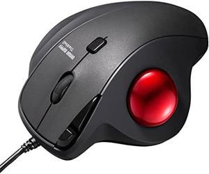 Sanwa Supply MA-TB184BK Wired Trackball (Silent, 5 Buttons, Thumb Control Type)