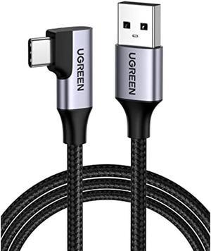 UGREEN usb c cable L-shaped 2M USB 3.0 rapid charging 5Gbps data transfer Nylon braided high durability Suitable for Xperia Galaxy S21 S20 S10 S9 A51 A71, PS5 controllers, etc.-2M