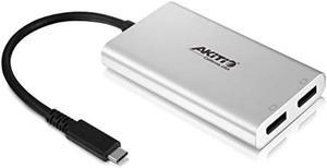 AKiTiO T3-2DP (Thunderbolt 3 compatible DisPlayPort adapter / 4K 60Hz 2 screen simultaneous output or 5K 60Hz output compatible)