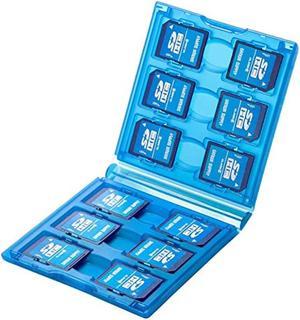 Sanwa Supply FC-MMC26CBL SD Card Case, Holds 12 Cards, Clear Blue