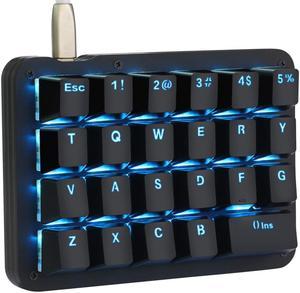 Fully programmable mechanical keyboard Customizable left hand gaming keyboard 23 key macro key RGB backlight one hand small keyboard shot cut key DIY keyboard for programmers (red axis blue (black))