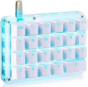 Full Programmable Mechanical Keyboard Customizable Gaming Keyboard 23 Keys Macro Keys Blue Backlight One-Handed Small Keyboard Shot Cut Keys Programmer-friendly DIY Keyboard (Red Axis Blue Backlight)
