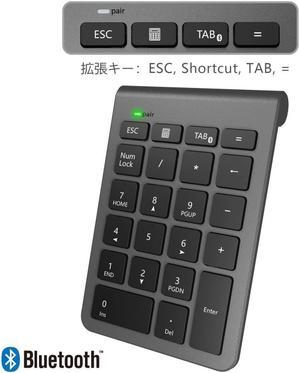 Bluetooth Ten Keyboard Alcey Wireless Ten Keypad Wireless Number Keyboard 22 Keys Bluetooth Numeric Keyboard Small and Convenient Compact Multifunctional Number Pad Compatible with PC / Laptop / Noteb