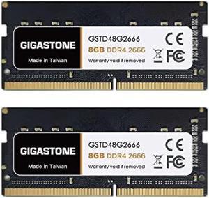 [Memory DDR4] Gigastone Laptop Memory DDR4 8GB x 2 (16GB) DDR4-2666MHz PC4-21300 CL19 1.2V 260 Pin Unbuffered Non-ECC SODIMM Memory Module For Laptop