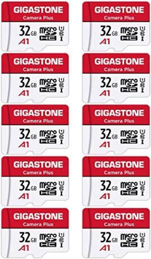 Gigastone Micro SD Card 32GB Camera Plus Full HD 10Pack 10 pieces Memory Card 90MB / s High Speed Full HD Video Micro SDHC U1 C10 2 With SD Adapter 2 With Mini Storage Case