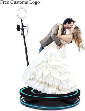 115cm 360 Photo Booth Automatic Slow Motion 360 Spin Selfie Platform for Party wedding By Flight Case Free Customize Logo