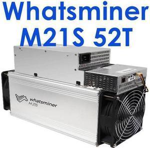 Whatsminer M21S 52T BTC Bitcoin Asic Miner Machine 3360W Include PSU Better Than M20S Antminer L3 S9 S17 T17e M3 M21S M30S Innosilicon T2 T3 A1066