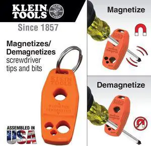 Klein Tools MAG2 Demagnetizer / Magnetizer for Screwdriver Bits and Tips Makes Tools Magnetic Home Improvement Rare-Earth Magnet