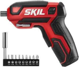 SKIL Rechargeable 4V Cordless Screwdriver Includes 9pcs Bit 1pc Bit Holder USB Charging Cable - SD561801