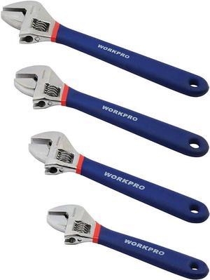 WORKPRO W003205 Adjustable Wrench Set, Chrome Vanadium Steel Construction, Comfort Non-Slip Handles (1 Set)