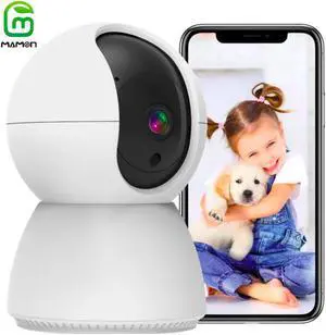 MAMONCARE Baby Monitor Indoor Home Security Camera IP Camera 3MP 1296P with Pan Tilt Zoom Motion Alerts for Baby and Pet Home Security Multiple Storage Options