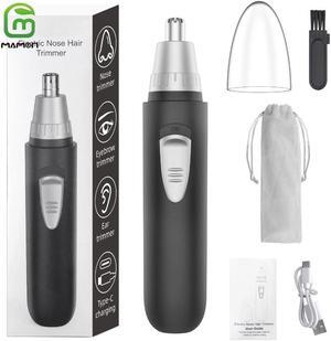 MAMONCARE Ear and Nose Hair Trimmer Clipper - Professional Painless Eyebrow & Facial Hair Trimmer for Men Women, Battery-Operated Trimmer, Dual Edge Blades for Easy Cleaning