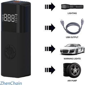 120 PSI Tire Inflator Portable Air Compressor Bicycle Pump With Digital Pressure Gauge LED Light Mini Rechargeable Tire Pump Electric Air Pump For Car Bike Motorcycle Balls