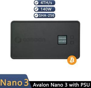 Avalon Nano3 Bitcoin Miner 4T 140W 29J/T Home Quiet Asic Miner with PSU