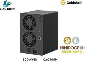 Gold shell MINI DOGE III Plus 810MH/s 500W Scrypt algorithms Miner for LTC, BEL, DOGE - High Efficiency MINI DOGE III + with Power Supply Included