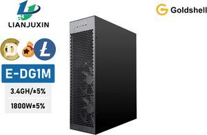 New Gold shell E-DG1M 3.4GH LTC DOGE BELLS Miner 1800W With PSU Silent 40dB Mining  Asic Miner Gold-shell