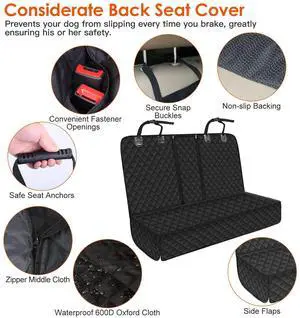 Dog Car Seat Cover, Back Seat Extender for Dogs,Dog Hammock for Car Backseat, Non Inflatable Dog seat Cover for Back seat,Hard Bottom Back Seat Protector for Cars,Trucs & SUVs