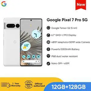 2022 New Google Pixel 7 Pro 5G Smartphone 6.7" NFC Octa Core Android 13 IP68 dust/water resistant Phone 12GB 128GB Snow