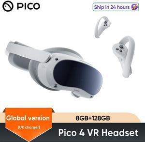 Pico 4 VR Headset 128GB Global version Pico4 AllInOne Virtual Reality Headset 3D VR Glasses 4K Display For Metaverse  Stream Gaming 128 GB UK charger