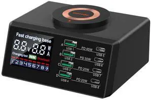 Porodo 4*PD 4*QC Multi-Functional Magsafe Fast Charger - Black