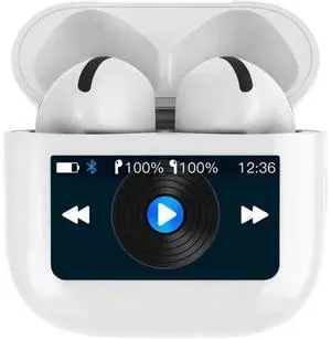 Porodo Soundtec GLIMPSE Earphone with Touch Screen - White