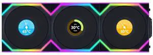 Lian Li UNI FAN SL120 Wireless LCD Fan - Triple - Black