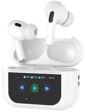 Porodo Blue Airpods Pro2 with Screen - White