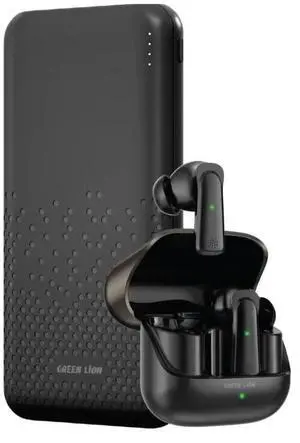 Green Lion Rome Power Bank & TWS Earbuds - Black
