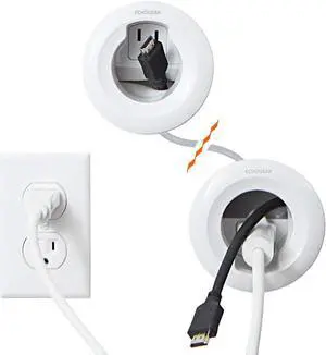 ECHOGEAR in-Wall Cable Concealer Kit - Includes Power & Low Voltage Cable Management - Hide TV Wires When Mounting A TV - Includes Hole Saw Drill Attachment for Easy Install