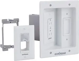 In Wall Cable Concealer Kit,Hide TV Power Cables Low Voltage Wires Behind The Wall , Perfect for Wall Mounted TVs - Includes Template, Saw & Low Profile Extension Cord