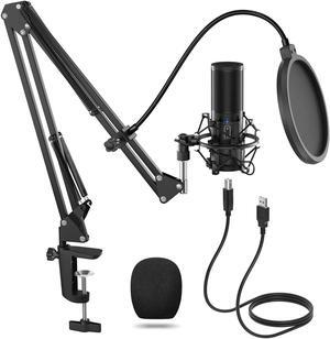 TONOR USB Microphone Kit, Streaming Podcast PC Cardioid Condenser Computer Mic for Gaming, YouTube Video, Recording Music, Voice Over, Studio Mic Bundle with Adjustment Arm Stand