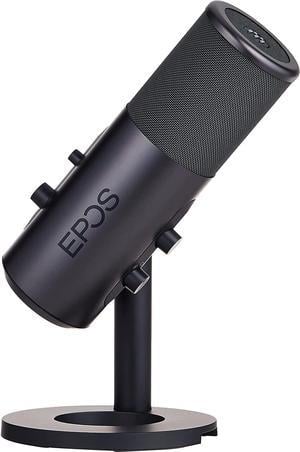 EPOS Gaming Streaming Microphone - 2.9m Cable USB-C Computer Microphone for Gaming - PC & Laptop Connection with Audio Controls - Compatible with PC, Mac, and PS4/5 - Desk Stand Included, Gray