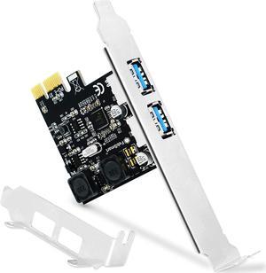 2 Ports USB 3.0 Super Fast 5Gbps PCI Express (PCIe) Expansion Card for Windows Server, XP, Vista,7,8,8.1,10 PCs-Build in Self-Powered Technology-No Need Additional Power Supply
