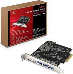 Vantec 5-Port USB 3.2 Gen2x2 (20Gbps) with 2C and 3A PCIe Host Card (UGT-PC3A2C), Full Height