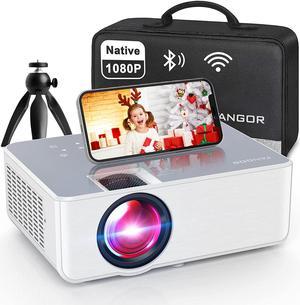 1080P HD Projector, WiFi Projector Bluetooth Projector,230" Portable Movie Projector with Tripod, Home Theater Video Projector Compatible with HDMI, VGA, USB, Laptop, iOS & Android Smartphone