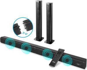 Pyle - Detachable sound bar Home Convertible Soundbar with Bluetooth - 2 Ch 39" Soundbar Stereo Speaker for TV, Wall Mountable, Class D Stereo Power Digital Amplifier, Optical, AUX, USB/TF Card Input