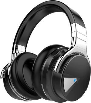 Active Noise Cancelling Headphones Bluetooth Headphones with Microphone Deep Bass Wireless Headphones Over Ear, Comfortable Protein Earpads, 30 Hours Playtime for Travel/Work, Black