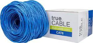 Cat6 Riser (CMR), 1000ft, Yellow, 23AWG 4 Pair Solid Bare Copper, 550MHz, ETL Listed, Unshielded Twisted Pair (UTP), Bulk Ethernet Cable Blue