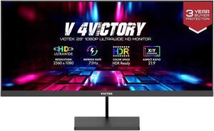 VTK 29-Inch Ultrawide 21:9 2560 x 1080p 75hz Gaming Monitor 122% (Pro-Rated) sRGB IPS FreeSync G-SYNC and HDR Compatibility 2X HDMI 1x DP 3.5mm VESA 3-Year Zero Dead Pixel Warranty