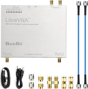 LibreVNA 100kHz-6GHz Vector Network Analyzer, SEESII Profesional NanoVNA Antenna Analyzer USB Based Full 2-Port with External Reference Input/Output,Measuring Full S-Parameters,2021 Upgraded Version