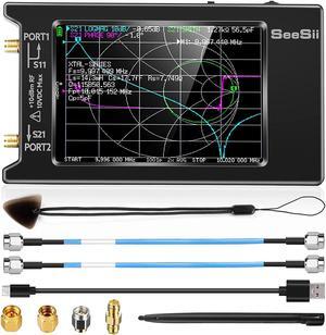 2022Upgraded NanoVNA 50kHz-6.3GHz Vector Network Analyzer,Seesii 4inch Antenna Analyzer with 2000 Battery,MicroSD Slot, Support Data Storage,Measure S Parameters HF VHF UHF SWR Phase Delay Smith Chart