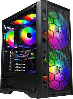 RDM X6 Series Tempered Glass RGB Fan ATX Computer Gaming Case (Black Comes with x2 200mm ARGB fans)