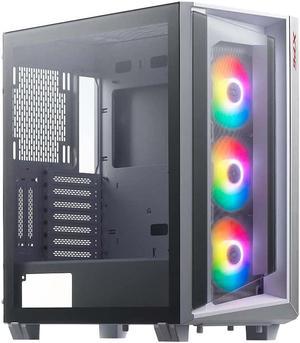 XPG Cruiser Mid-Tower Aluminum Frame Tempered Glass Panel with Removable Dust Filter PC Case Includes 3 ARGB Fans White